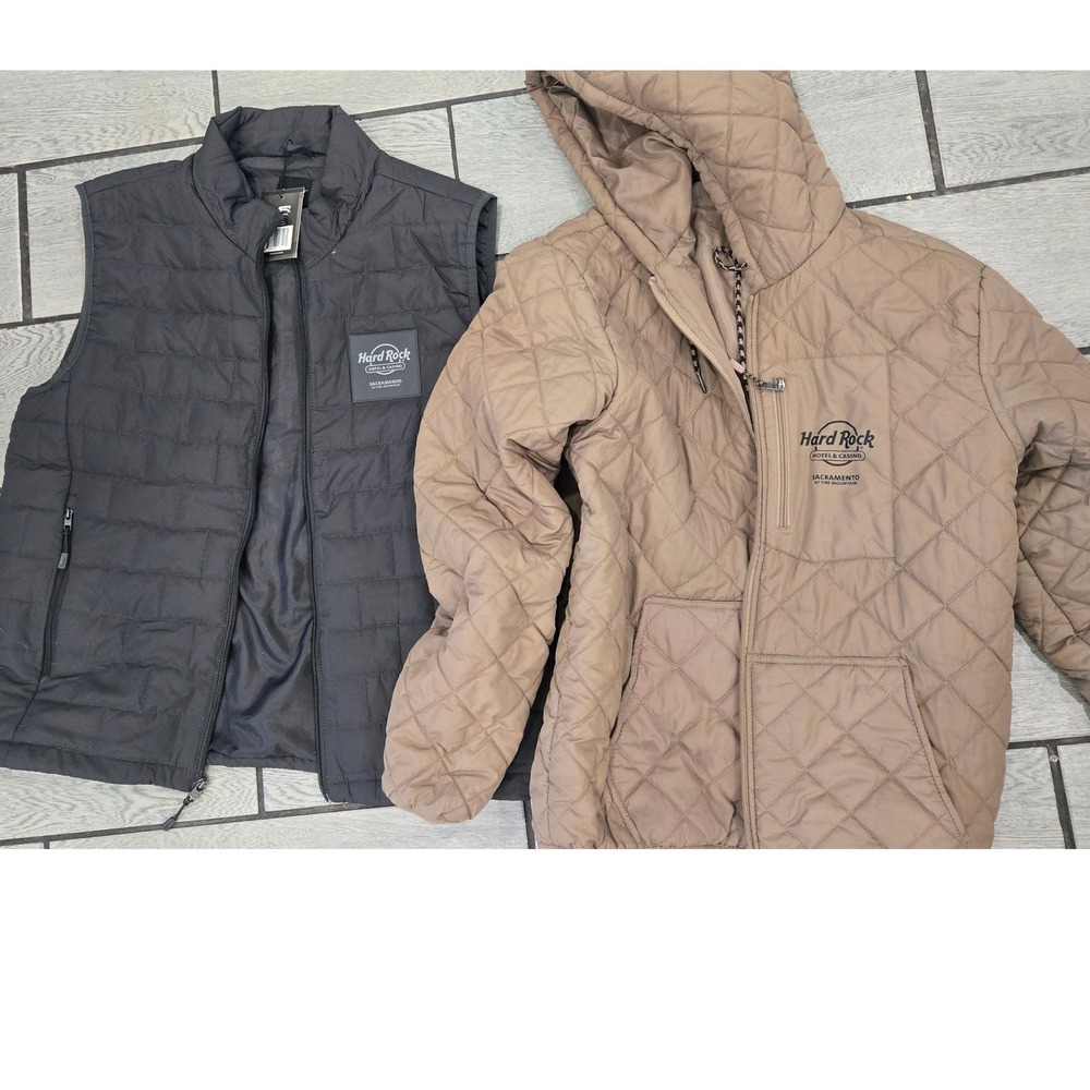 Mack Russo Hard Rock Hotel Casino Sacramento Quilted Vest and Hooded Jacket Set